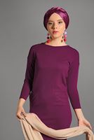 Hijab clothing PURPLE CREW-NECK KNIT TUNIC 42815 