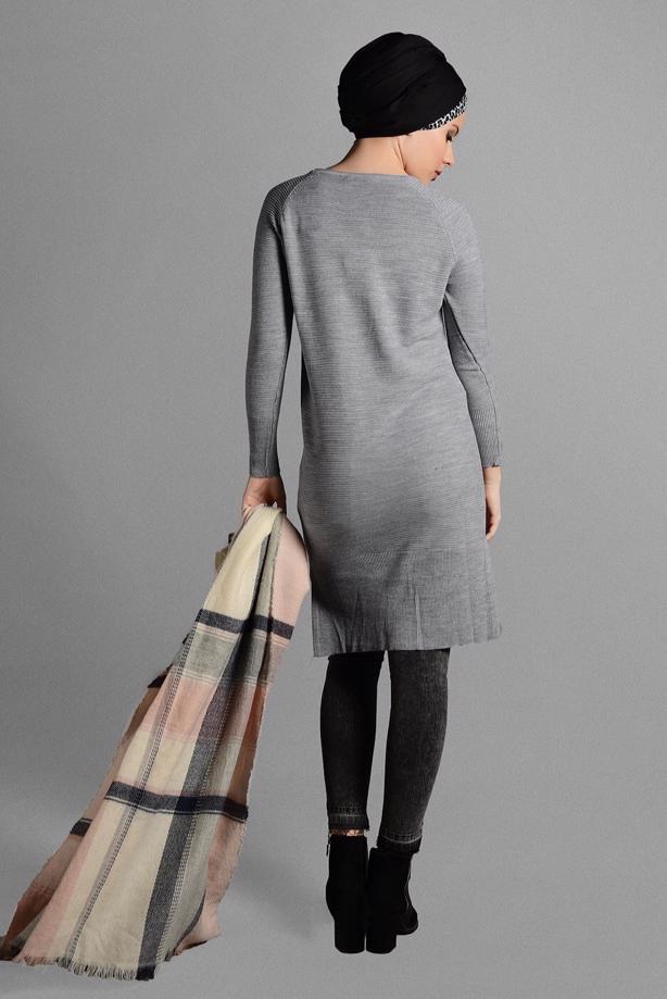 Vêtements hijab  KNIT TUNIC WITH SLIT 60815 - TRENDTESETTÜR