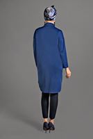 Vêtements hijab BLEU MARINE TUNIQUE À COL CHEMISE À BOUTONNÉ 65102