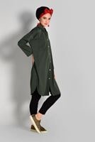 Hijab clothing KHAKI BUTTONED SHIRT-COLLAR TUNIC WITH POCKETS 65102 