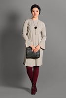 Tesettür giyim BEJ VOLANLI TRİKO TUNİK T 96715