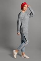 Vêtements hijab GRIS TUNIQUE BRILLANTE EN TRICOT 0008