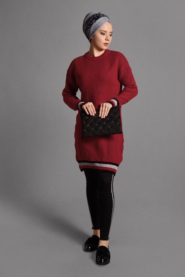 Vêtements hijab  STRIPPED KNIT TUNIC 0017 - TRENDTESETTÜR
