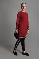 Hijab clothing RED STRIPPED KNIT TUNIC 0017