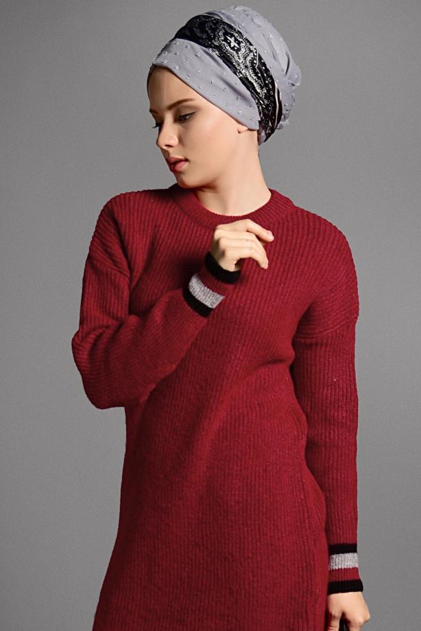 Vêtements hijab  STRIPPED KNIT TUNIC 0017 - TRENDTESETTÜR