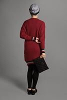 Hijab clothing RED STRIPPED KNIT TUNIC 0017
