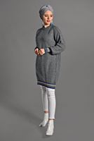 Hijab clothing GREY STRIPPED KNIT TUNIC 0017