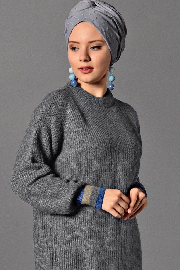 Vêtements hijab  STRIPPED KNIT TUNIC 0017 - TRENDTESETTÜR