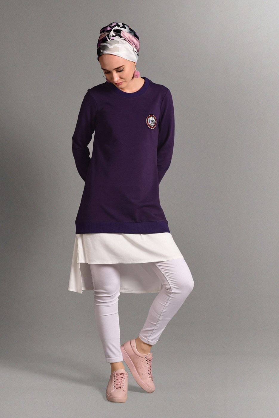 Hijab clothing PURPLE SPORT TUNIC 1342 