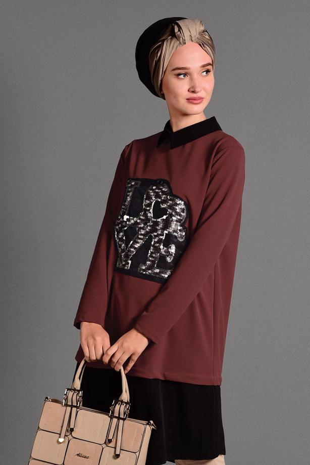 Vêtements hijab  SEQUINNED TUNIC 2088 - TRENDTESETTÜR