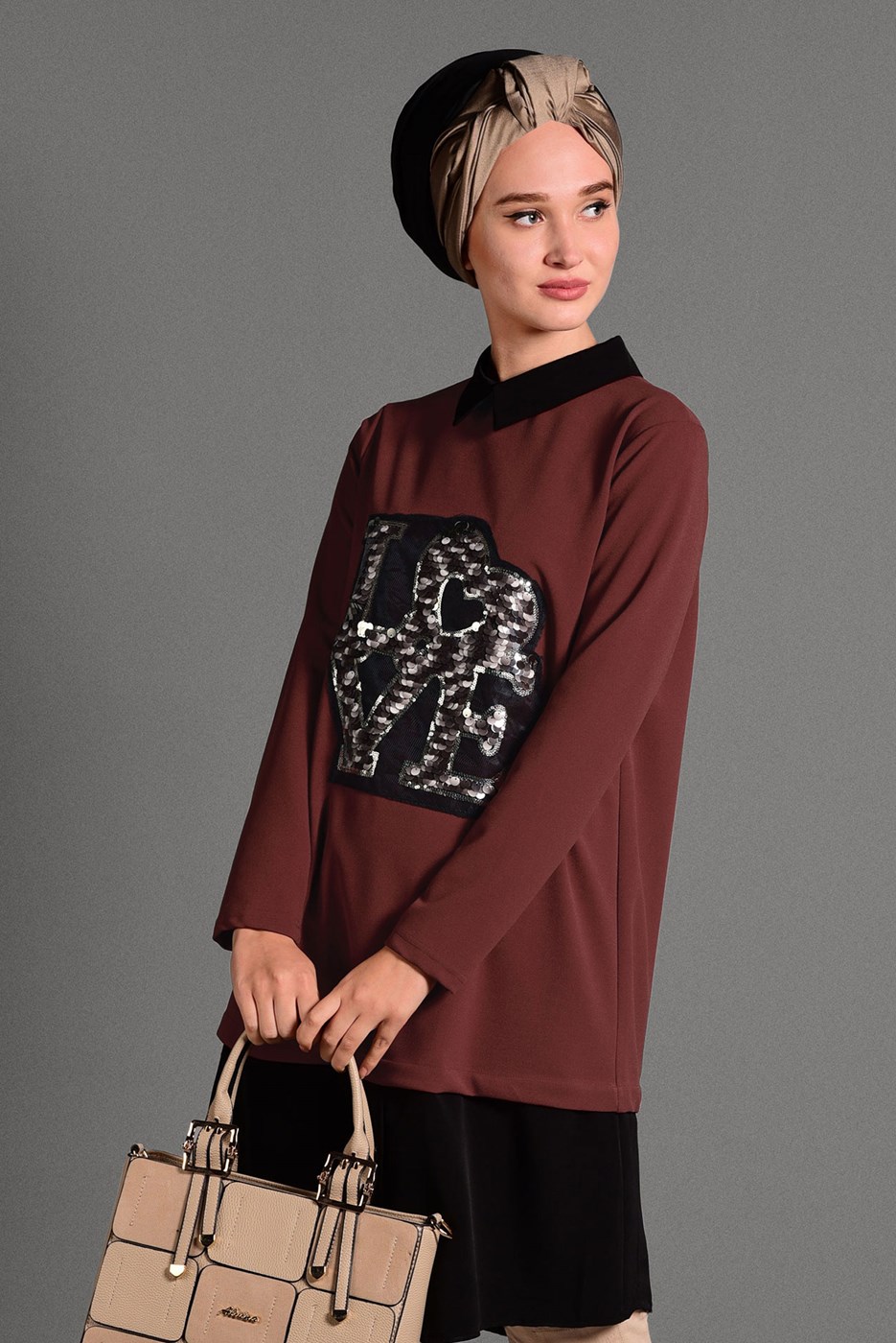 Vêtements hijab TABA TUNIQUE À SEQUINS 2088 