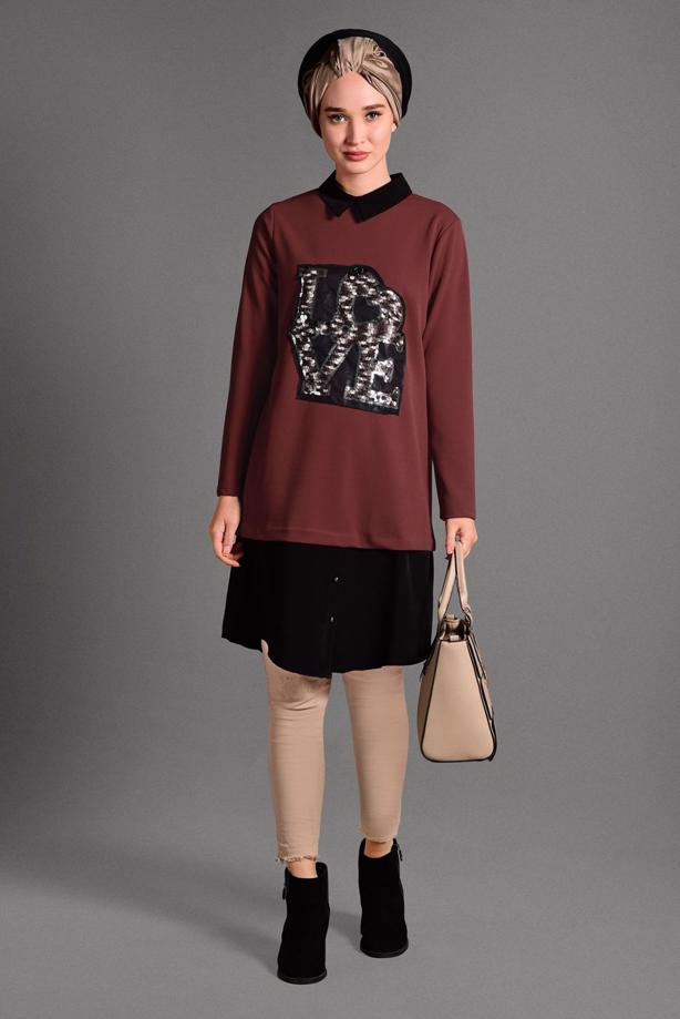 Vêtements hijab  SEQUINNED TUNIC 2088 - TRENDTESETTÜR