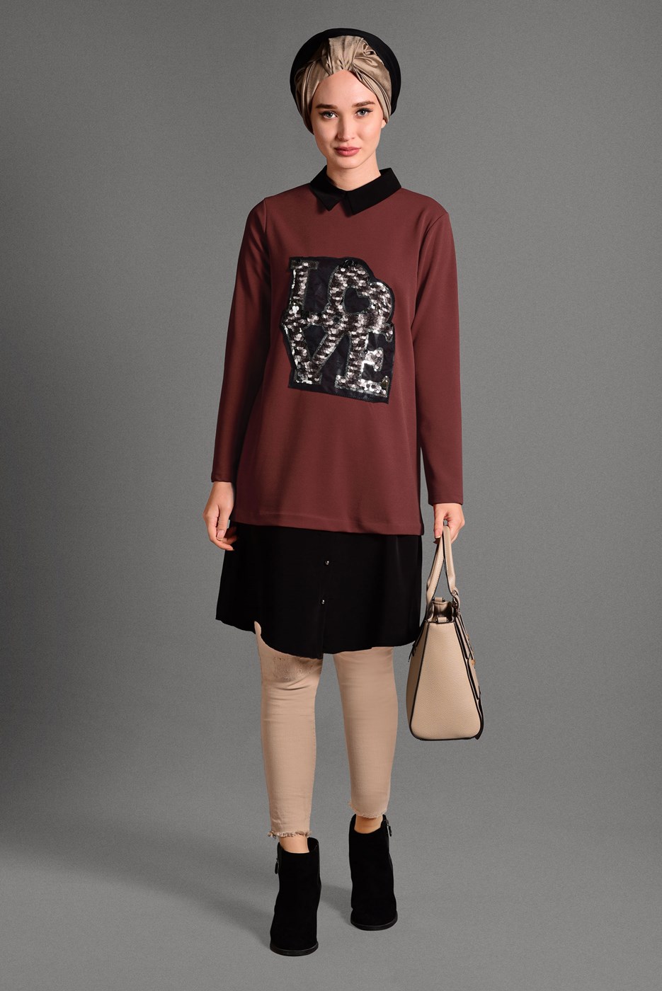 Vêtements hijab TABA TUNIQUE À SEQUINS 2088 