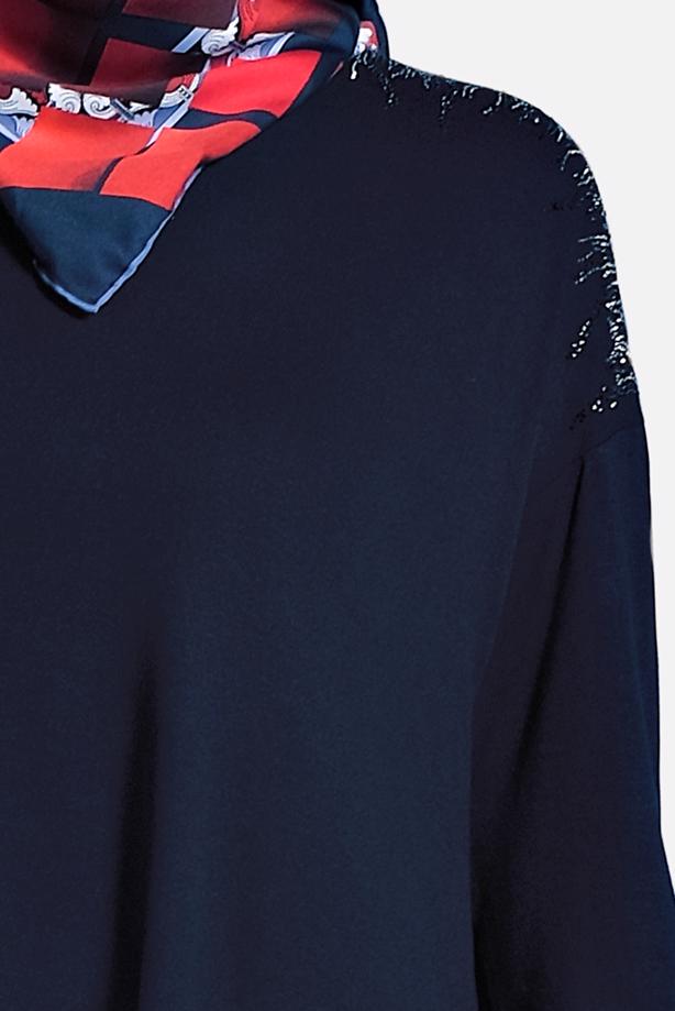 Vêtements hijab BLEU MARINE T 2747 Alvina Elita Tunik - TRENDTESETTÜR