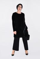 Vêtements hijab NOIR TUNIQUE À RUCHÉE 2756 