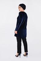 Hijab clothing NAVY BLUE RUFFLED TUNIC 2756 