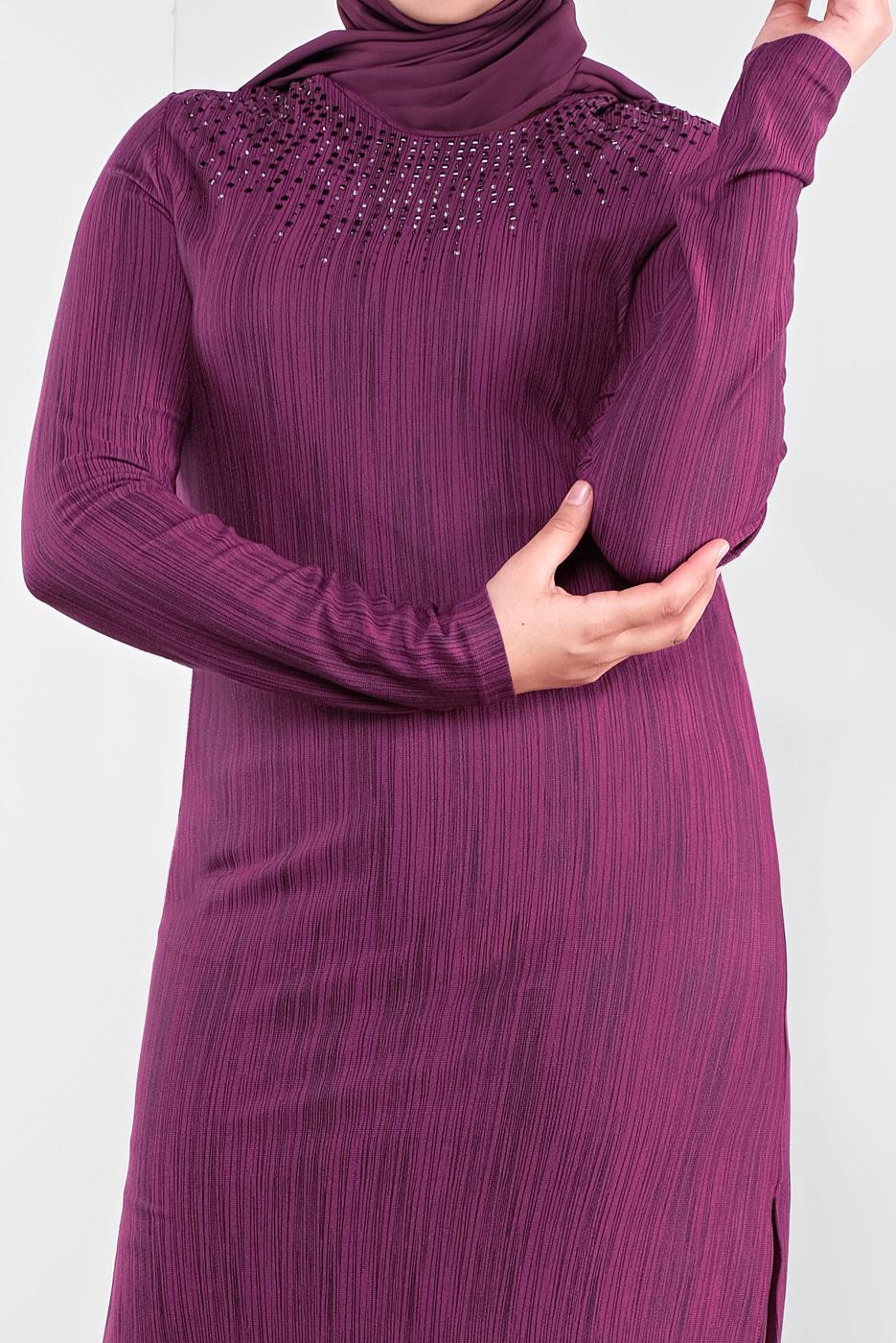 Vêtements hijab FUCHSIA ALVINA TUNIQUE MODESTE AVEC GEMME T 2774