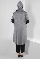 Vêtements hijab GRIS ALVINA TUNIQUE 2 PIÈCES RAYÉES AVEC GILET T 2851