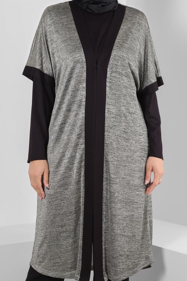 Vêtements hijab OR ALVINA TUNIQUE 2 PIÈCES RAYÉES AVEC GILET T 2851 - TRENDTESETTÜR