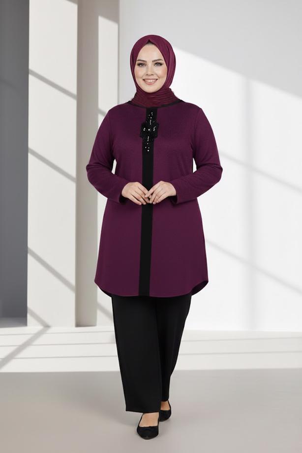 Vêtements hijab POURPRE T 2852 Alvina Burçin Tunik - TRENDTESETTÜR