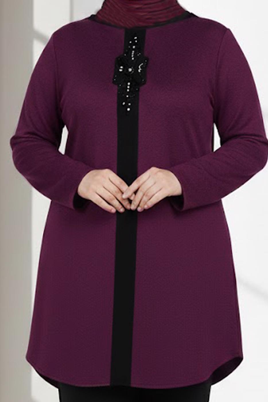 Vêtements hijab POURPRE T 2852 Alvina Burçin Tunik