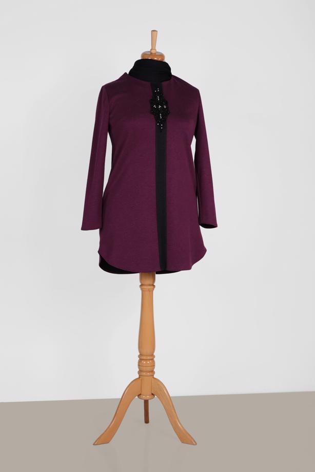 Vêtements hijab POURPRE T 2852 Alvina Burçin Tunik - TRENDTESETTÜR