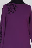 Tesettür giyim MOR ALVİNA BONCUK İŞLEMELİ KREP TUNİK 2853	