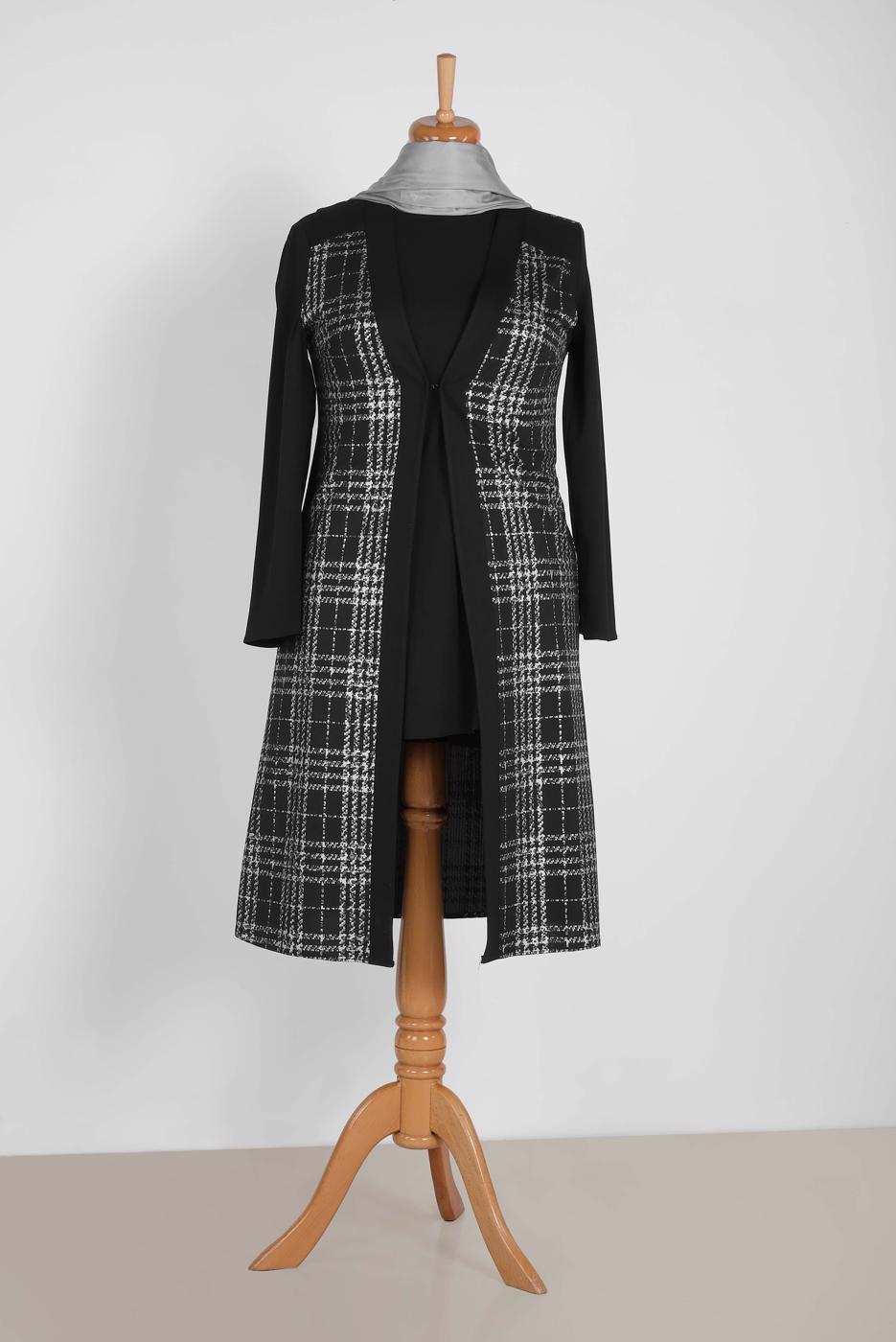 Vêtements hijab GRIS T 2856 Alvina Lama 2 2&prime;li Tunik