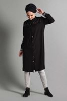 Tesettür giyim SİYAH KUŞGÖZ DETAYLI TUNİK 4406 