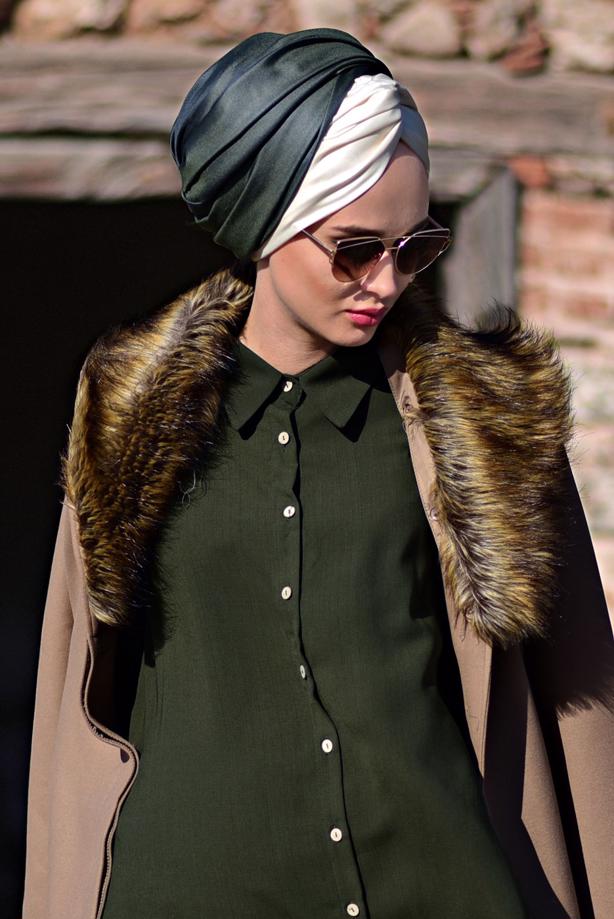 Vêtements hijab  Asymmetric Cut Button Long Tunic T 4502  - TRENDTESETTÜR