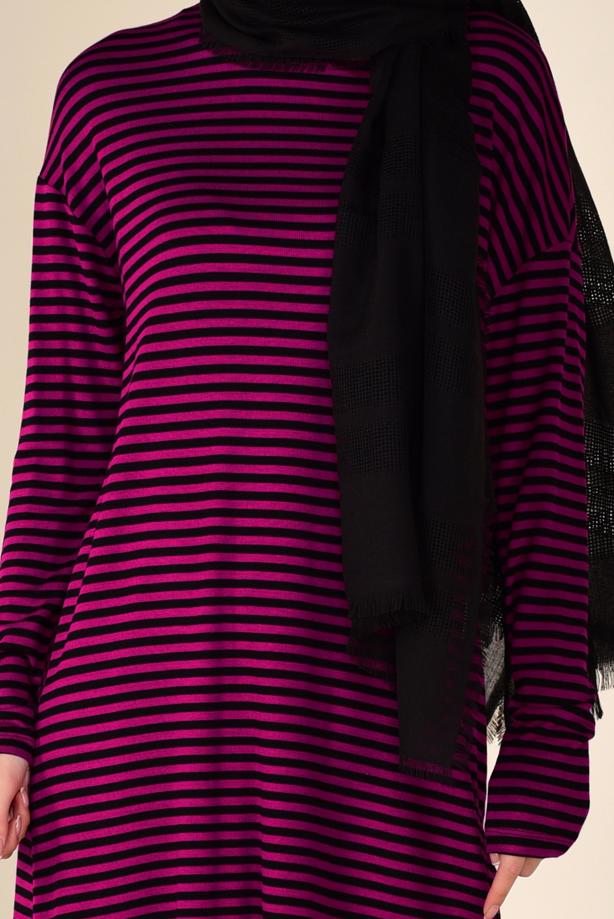 Hijab clothing FUCHSIA ALVINA STRIPED TUNIC T 4590 - TRENDTESETTÜR