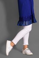 Tesettür giyim LACİVERT ETEK UCU DETAYLI PENYE TUNİK 4594 