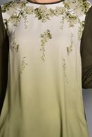 Tesettür giyim HAKİ BASKI DETAYLI BİSİKLET YAKA TUNİK 4623