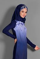 Tesettür giyim LACİVERT BASKI DETAYLI BİSİKLET YAKA TUNİK 4623