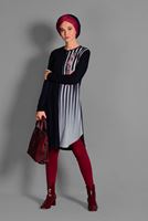 Tesettür giyim LACİVERT DESENLİ TUNİK 4636