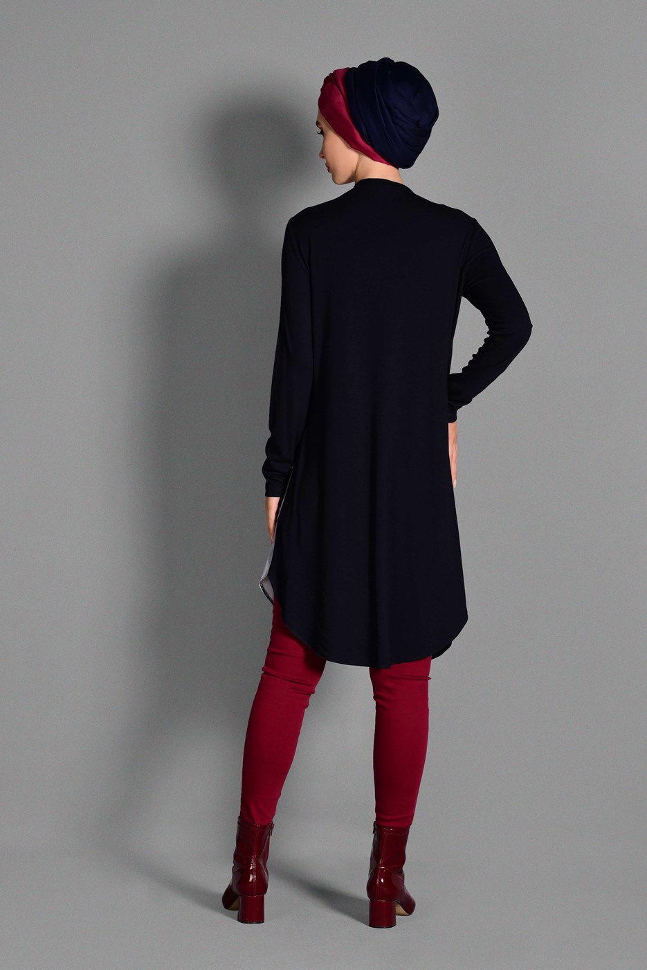 Tesettür giyim LACİVERT DESENLİ TUNİK 4636