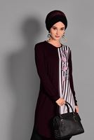 Tesettür giyim BORDO DESENLİ TUNİK 4636