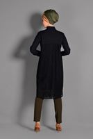 Tesettür giyim SİYAH GÖMLEK YAKA TUNİK T 4685