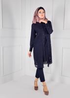 Tesettür giyim LACİVERT GÖMLEK YAKA TUNİK T 4685