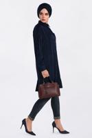 Vêtements hijab BLEU MARINE TUNIQUE À COL CHEMISE ALVINA T 4721