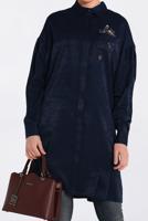 Vêtements hijab BLEU MARINE TUNIQUE À COL CHEMISE ALVINA T 4721