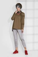 Tesettür giyim KAHVE ARKASI UZUN CEPLİ TUNİK 4773