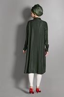 Tesettür giyim HAKİ GENİŞ KESİM SİMLİ TUNİK 4782 