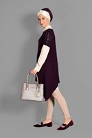 Tesettür giyim BORDO SİM DETAYLI 2&prime;Lİ TUNİK 4787 