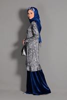 Tesettür giyim GRİ ETEK UCU VOLANLI TUNİK 4829 