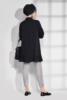 Tesettür giyim SİYAH ETEK UCU VOLANLI TUNİK 4864 