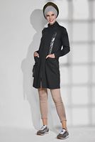 Tesettür giyim HAKİ PAYET İŞLEMELİ CEPLİ TUNİK  4865 