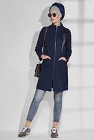 Tesettür giyim LACİVERT PAYET İŞLEMELİ CEPLİ TUNİK  4865 