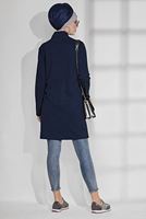 Tesettür giyim LACİVERT PAYET İŞLEMELİ CEPLİ TUNİK  4865 