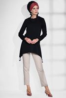 Tesettür giyim SİYAH DEGAJE YAKA TUNİK 4866